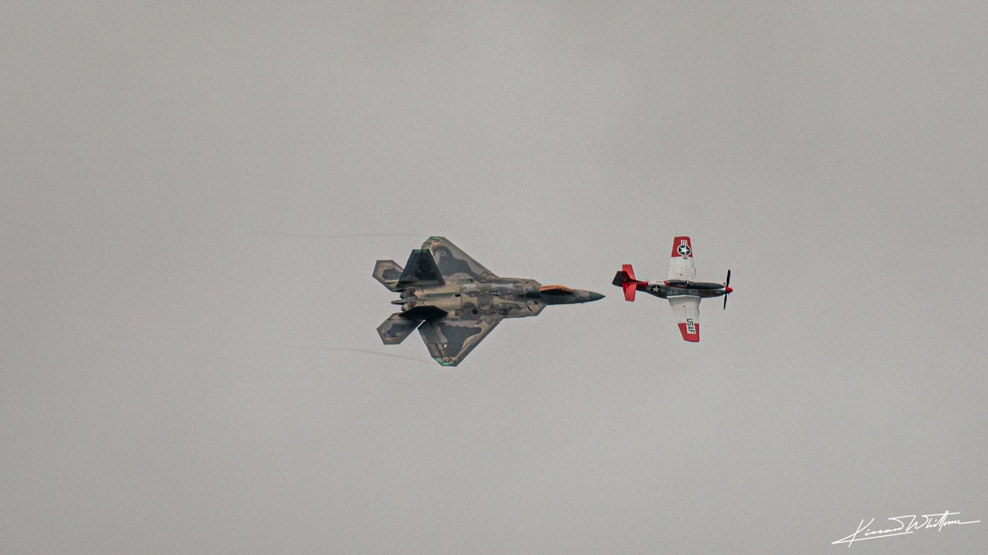 F-22 Raptor and P-51 Mustang heritage flight